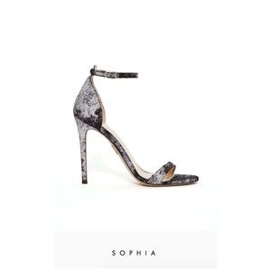 Ade Samuel Sofia Black Suede White Speckled High Heel Sandals Size EU 40